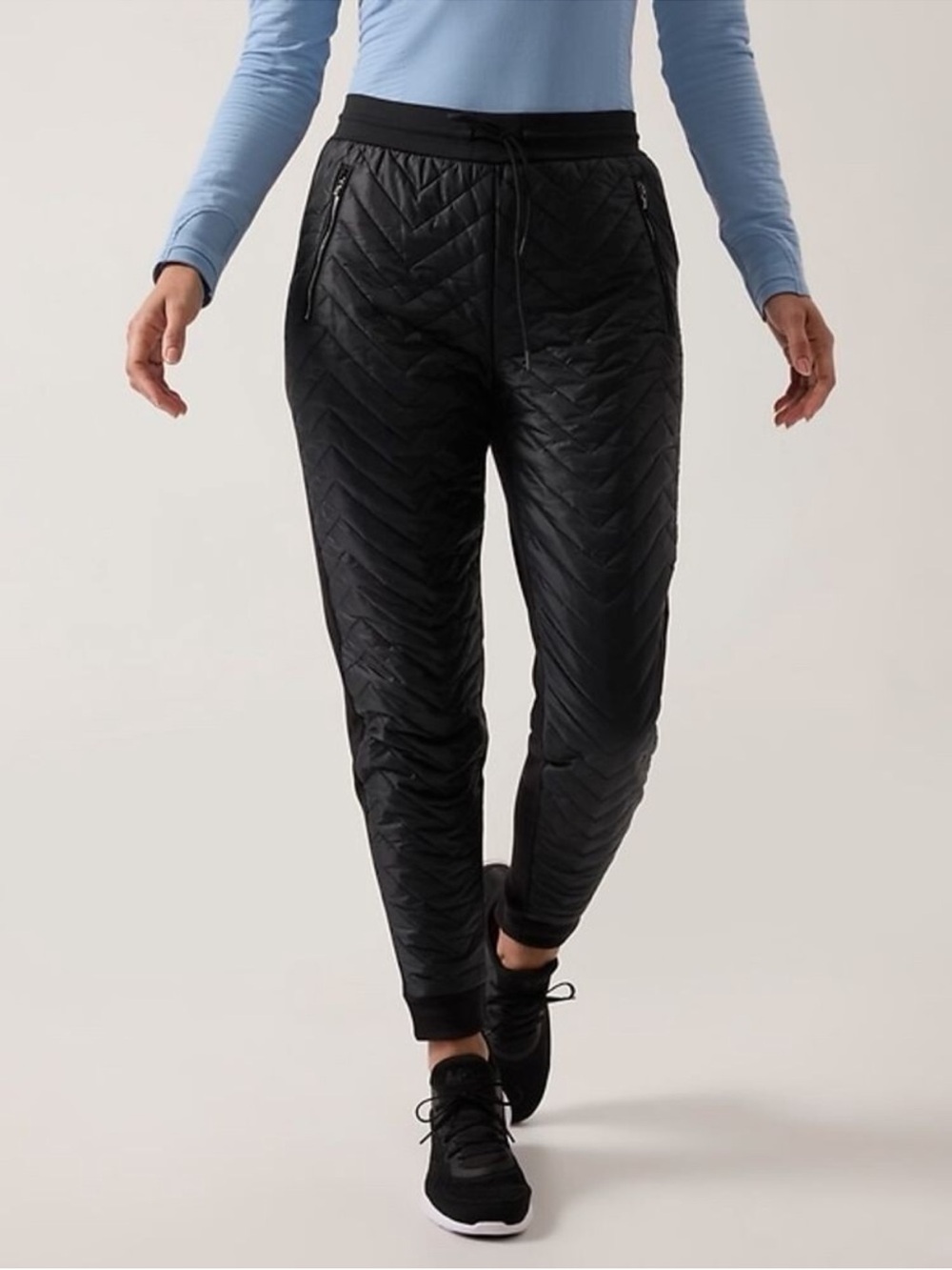 Athleta Solstice Primaloft Eco Insulated Quilted Pull On Joggers Black Size 2